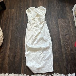 Club L White Bardot Corset MIDI Dress